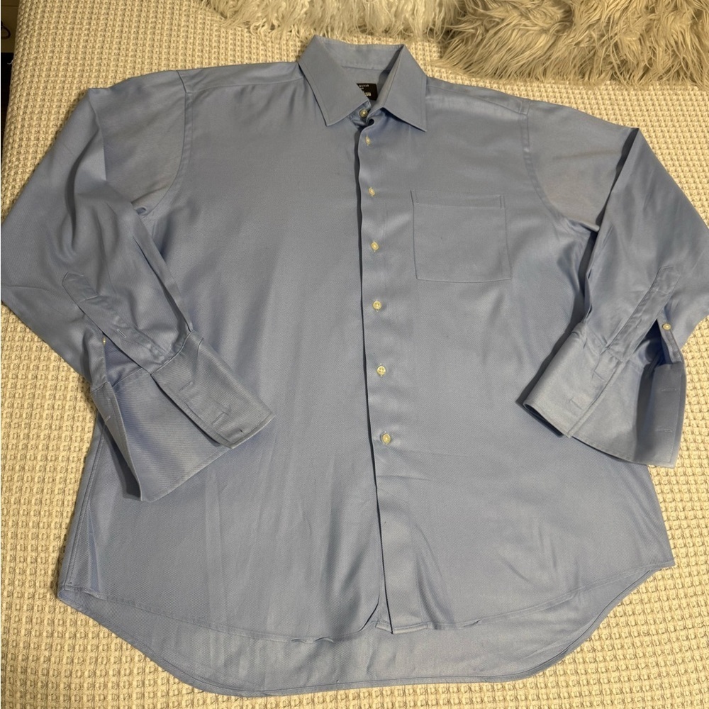 Ike Behar Neiman Marcus Sky Blue Dress Shirt